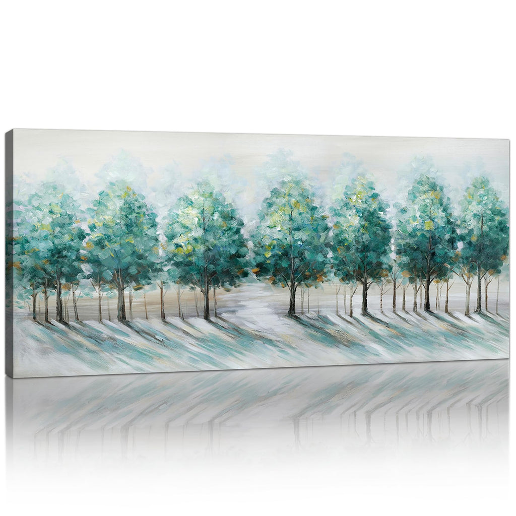 FajerminArt Green Trees Landscape Canvas Wall Art | Large 120x50cm