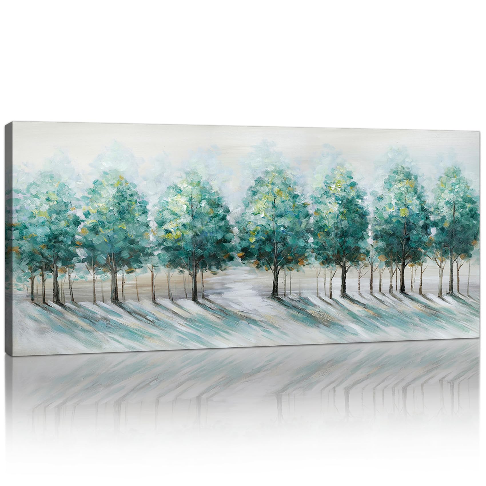 FajerminArt Green Trees Landscape Canvas Wall Art | Large 120x50cm