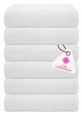 CASA COPENHAGEN 6-Piece Cotton Bath Towel Set | White 550 GSM Popcorn Texture