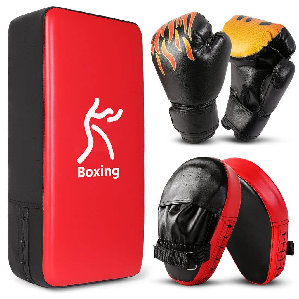 Odoland Kids 3-in-1 Boxing Set | Gloves, Punching Mitts & Kick Pad