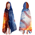 CZZDERAM Kids Baseball Hooded Beach Towel – Quick Dry Sports Poncho, 30x50"