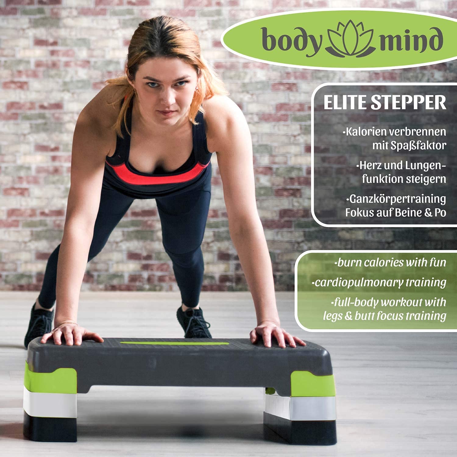 Body&Mind Aerobic Stepping Board Elite – 3-Level Adjustable Step Bench