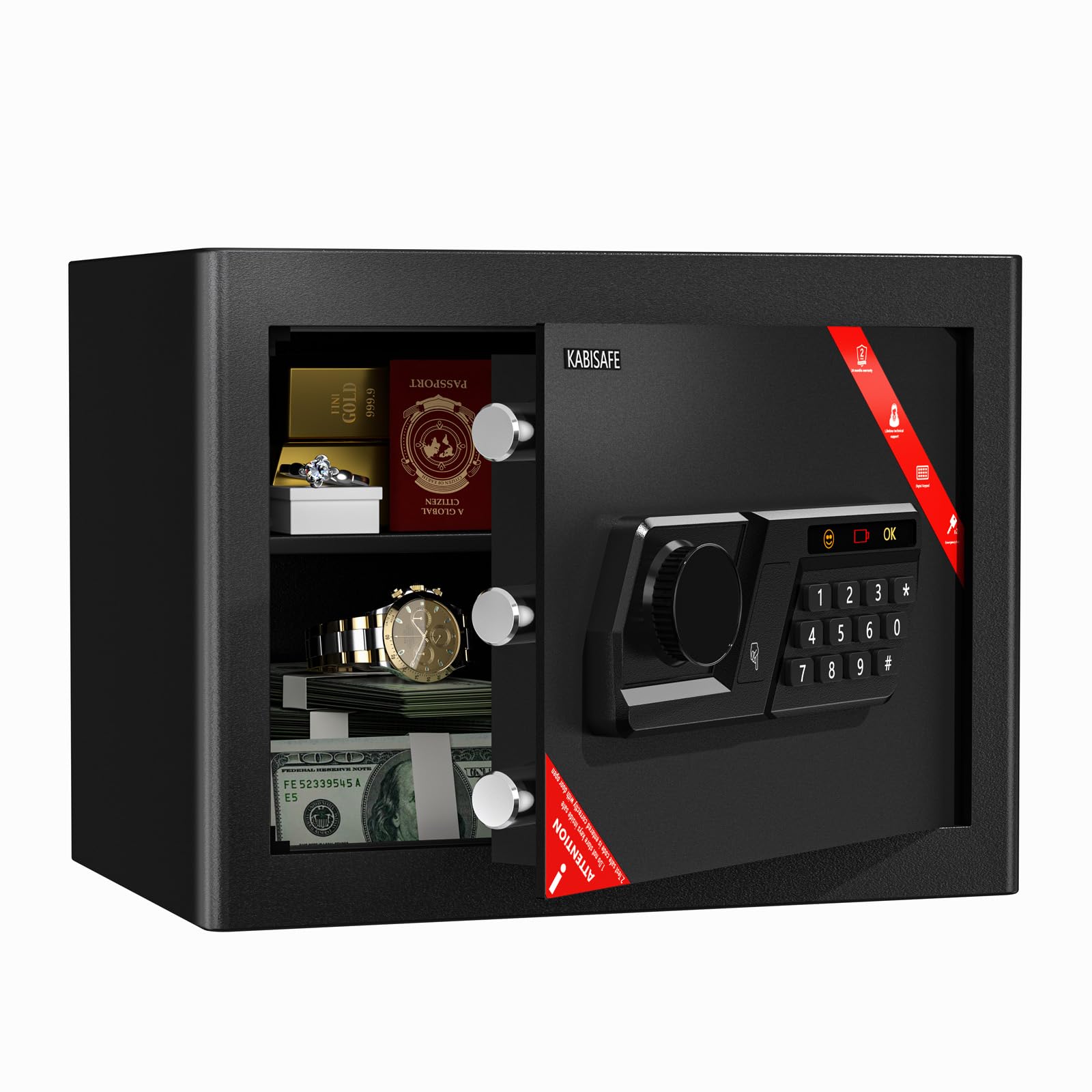 KABISAFE 20L Digital Security Safe Box with Keypad for Home & Office