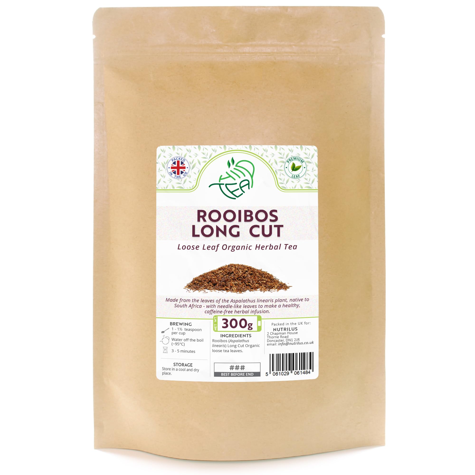Organic Rooibos Loose Leaf Tea – Premium Redbush (300g)