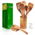 Teak Wooden Cooking Utensils Set – 9Pcs Nonstick Spoons