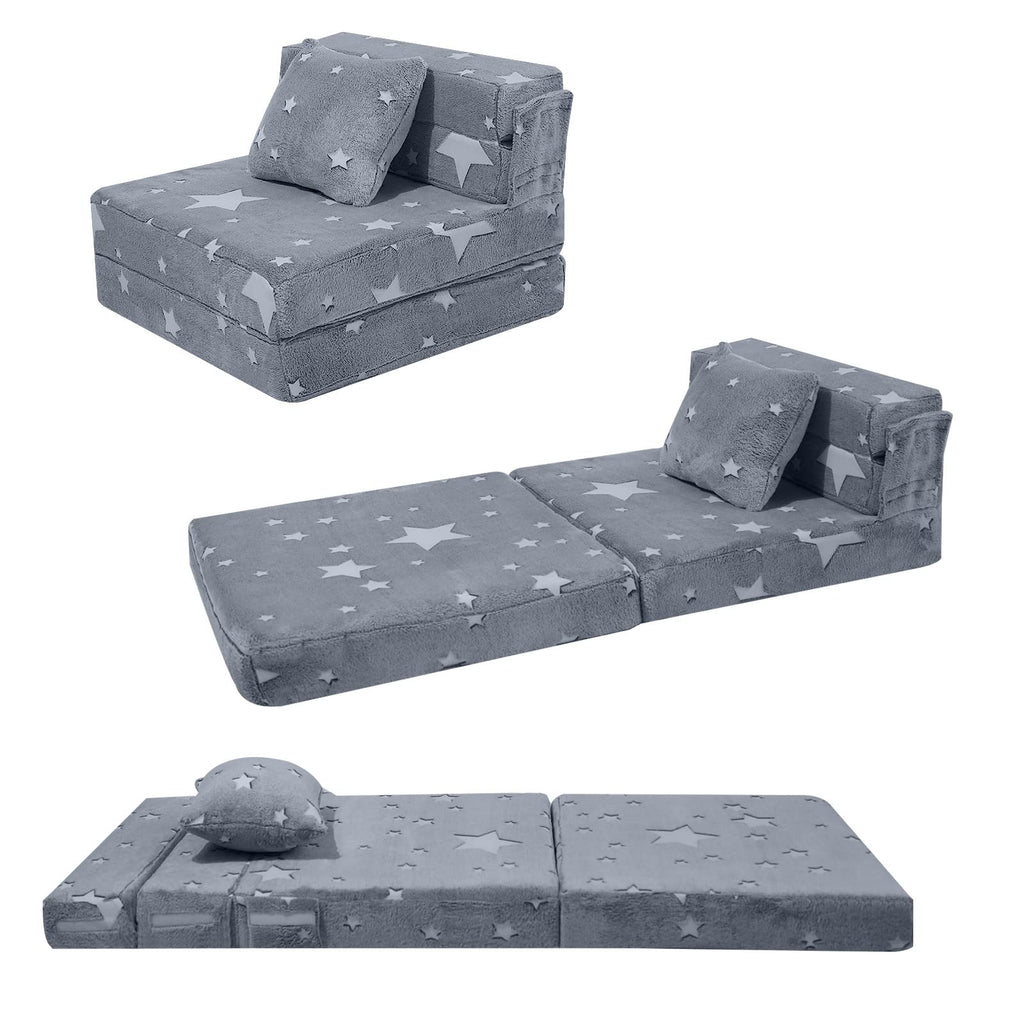 MeMoreCool Glow in The Dark Kids Sofa Bed | Modular Toddler Floor Mattress