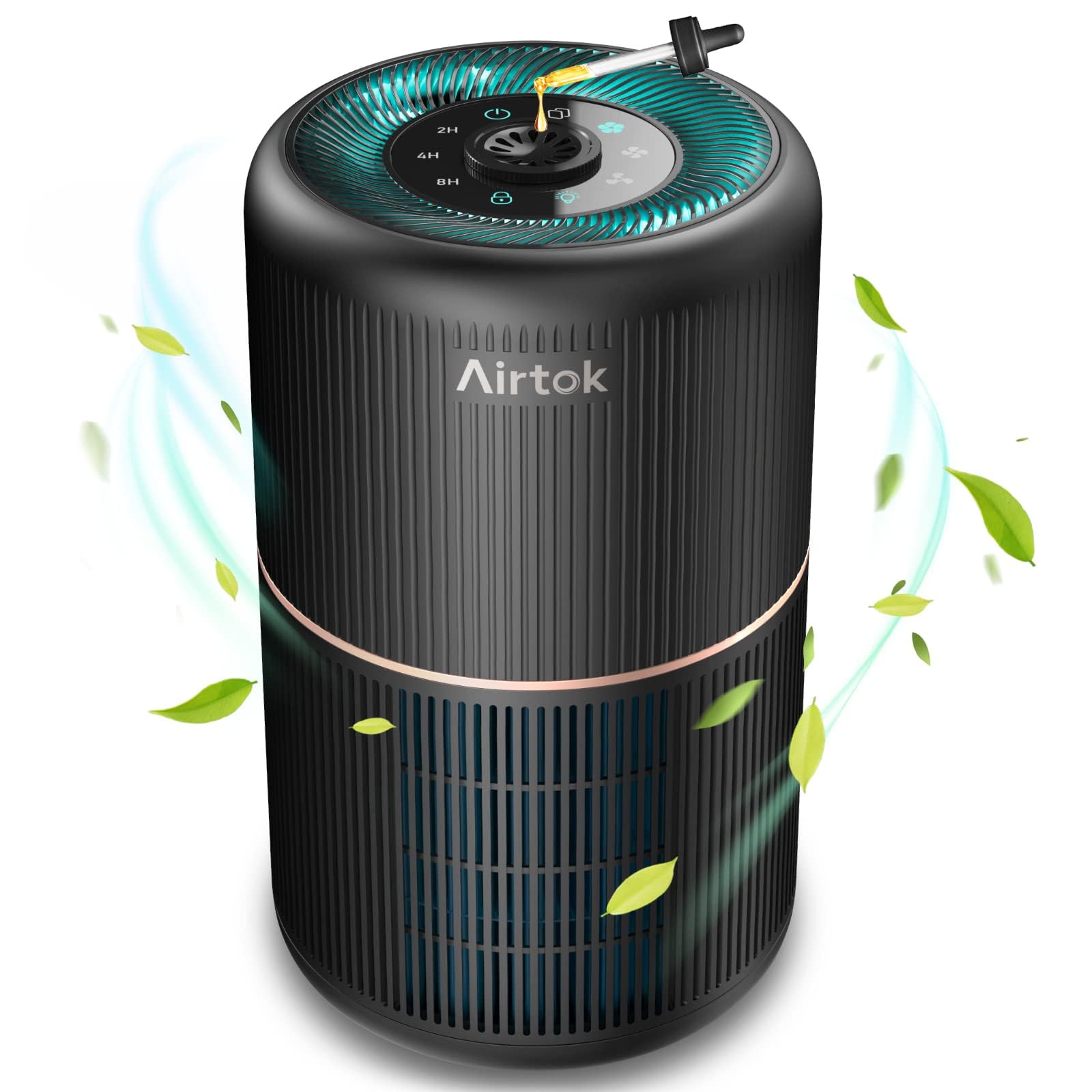 AIRTOK H13 True HEPA Air Purifier for Home Bedroom | Silent 4-in-1 Filter