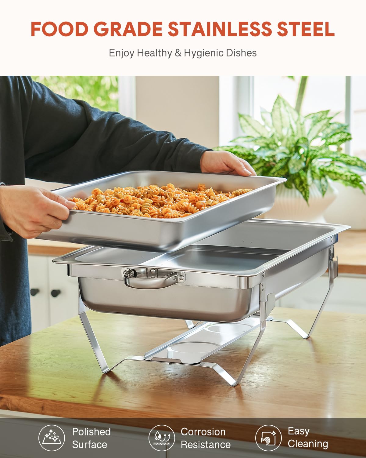 Wilprep 9L Chafing Dish Buffet Set | 2 Pack Stainless Steel Food Warmers