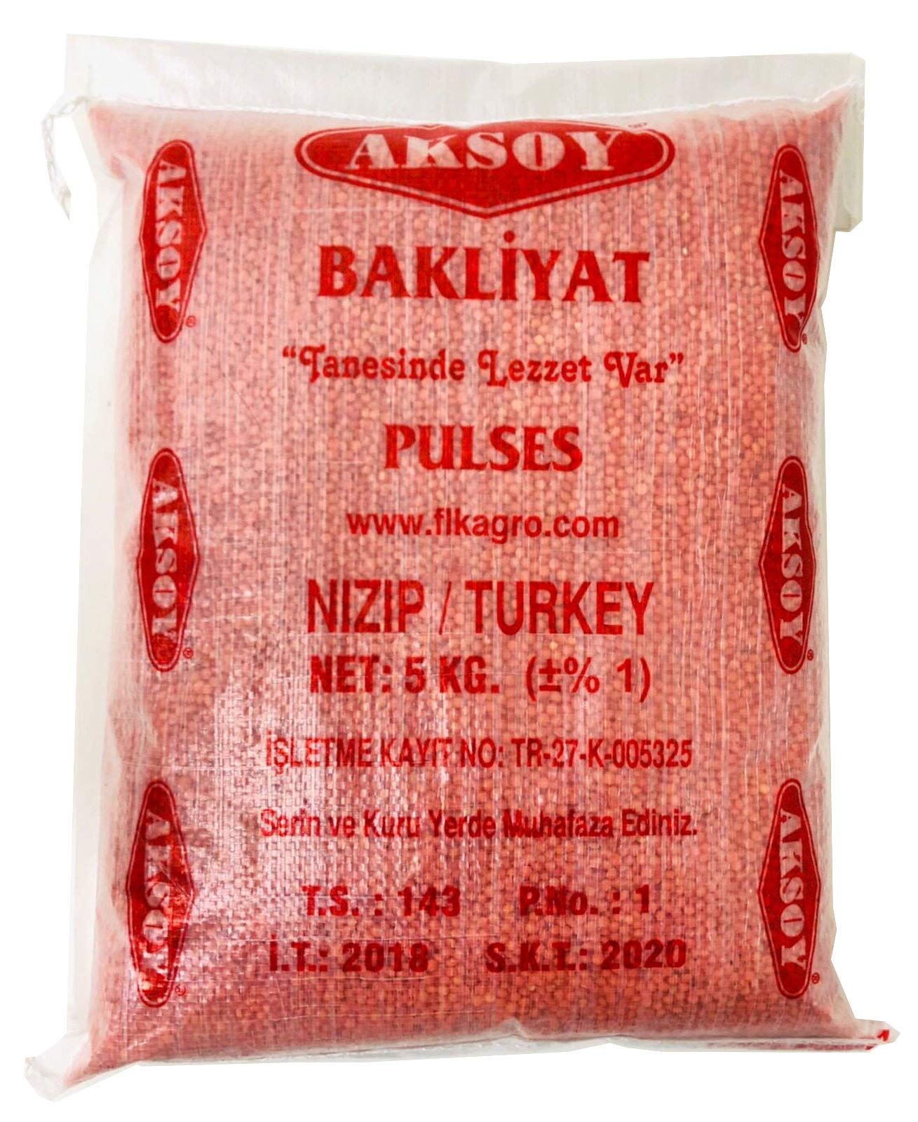 Aksoy Red Whole Lentils – 5KG Bulk Bag for Soups, Stews & Salads