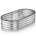Plant & Plot Galvanized Metal Raised Garden Bed, 4x2x1 ft Outdoor Planter