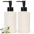 Topsky 2-Pack Soap Dispenser Set | 300ml Refillable Straw Yellow ABS