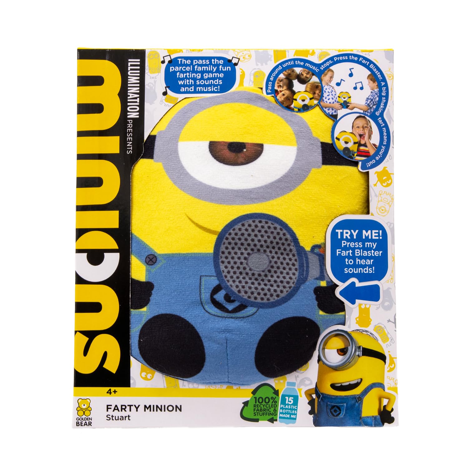 Minions Stuart Fart Blaster Game – Interactive Vibrating Plush Toy
