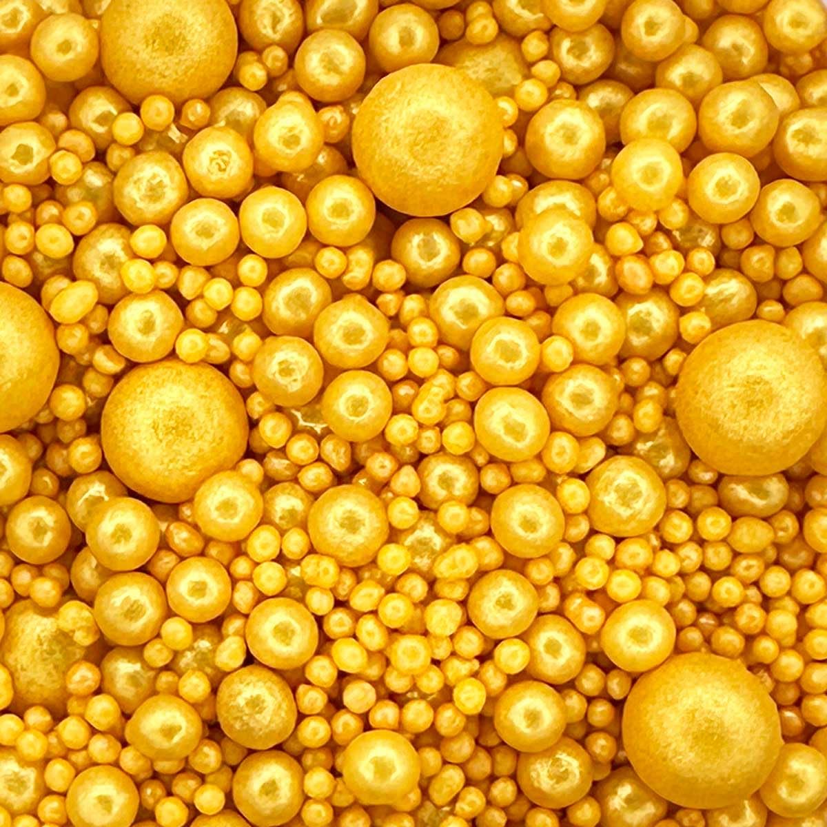 Twist Ingredients Glimmer Gold Edible Pearls - 1kg Cake Topper Sprinkles