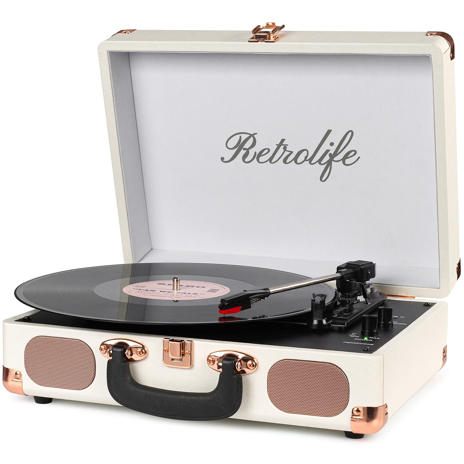 Jolof Store Vintage Suitcase Record Player | 3-Speed Bluetooth Turntable