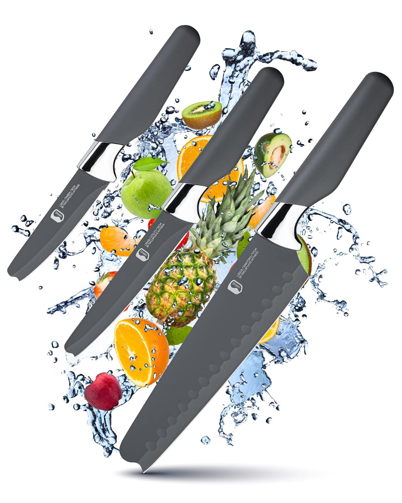 Taylors Eye Witness Shield 3pc Kitchen Knife Set | Safety Steel Blades
