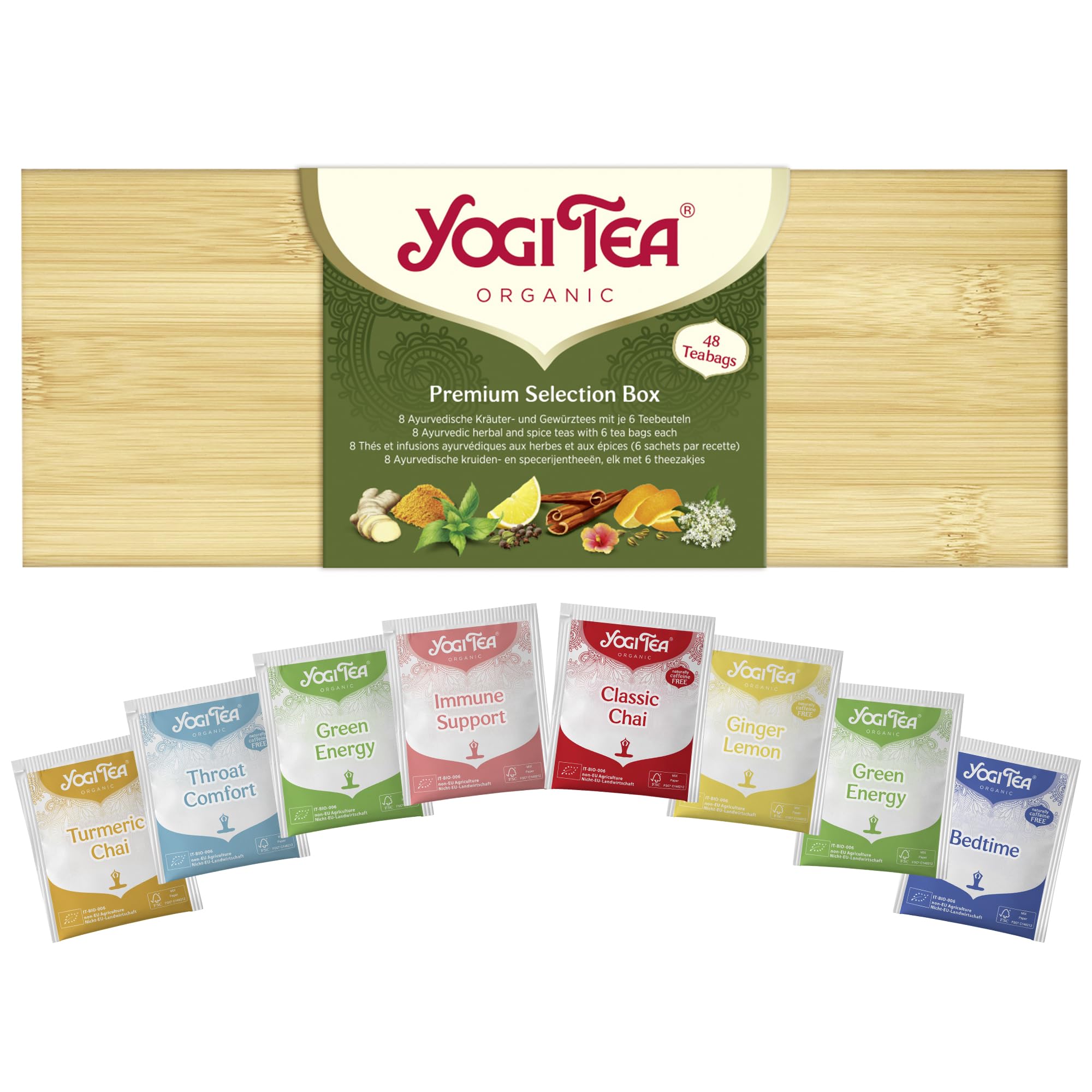 Yogi Tea Organic Bamboo Selection Box – 48 Ayurvedic Herbal Tea Bags