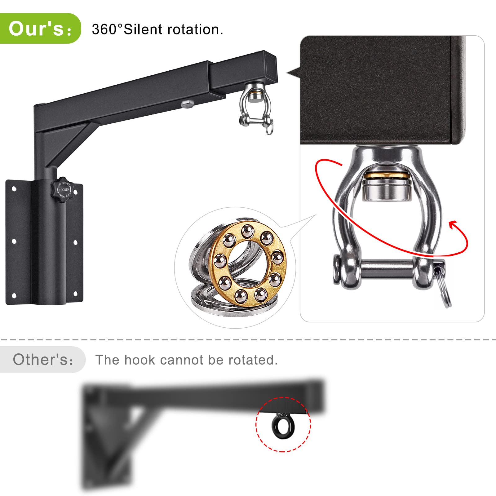 BeneLabel Heavy Bag Wall Mount Hanger | Adjustable Boxing Bracket