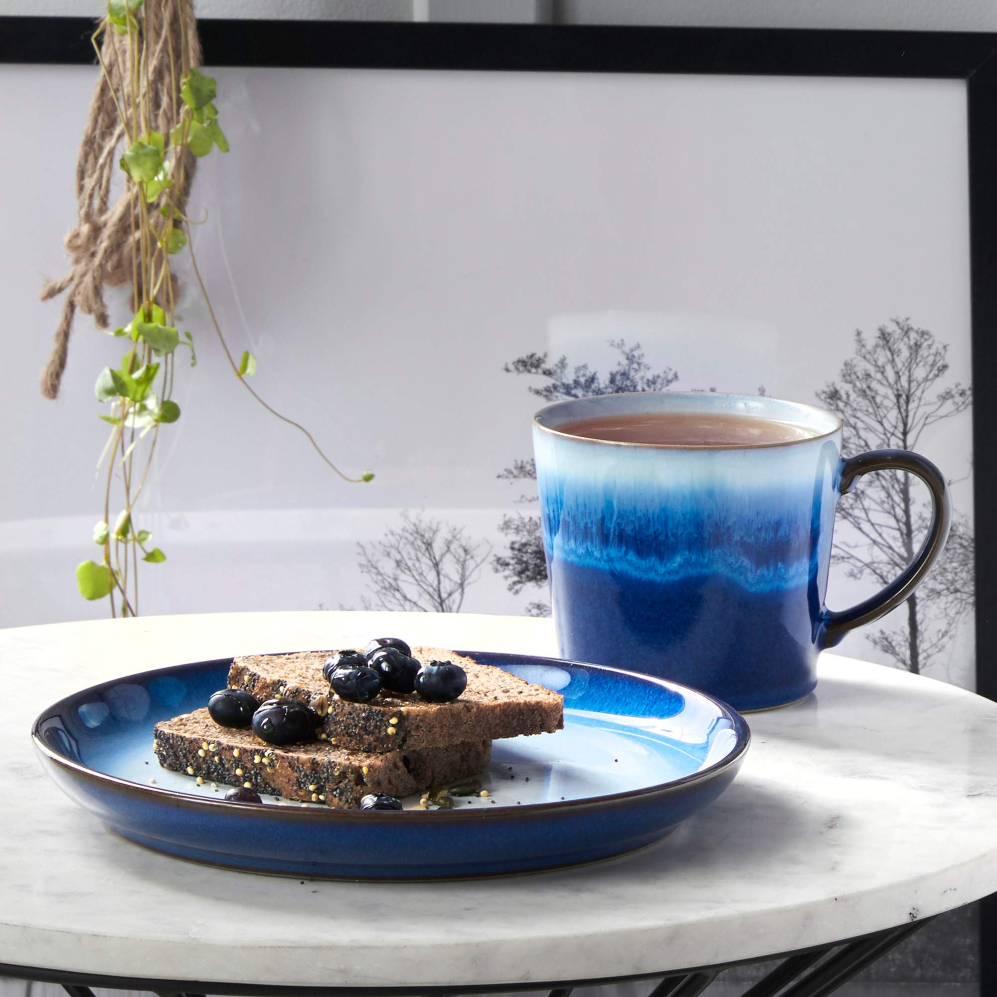 Denby Blue Haze Stoneware Coffee Mug Set of 2 - 400ml Large Tea Mugs