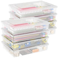 Lifewit 8 Pack A4 Paper Storage Box | Clear Stackable Plastic Containers
