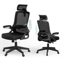 Ergonomic Office Chair, S-Shaped Mesh Desk Chairs, Adjustable Headrest & Lumbar Support, 90°Flip-Up Armrest - image 1