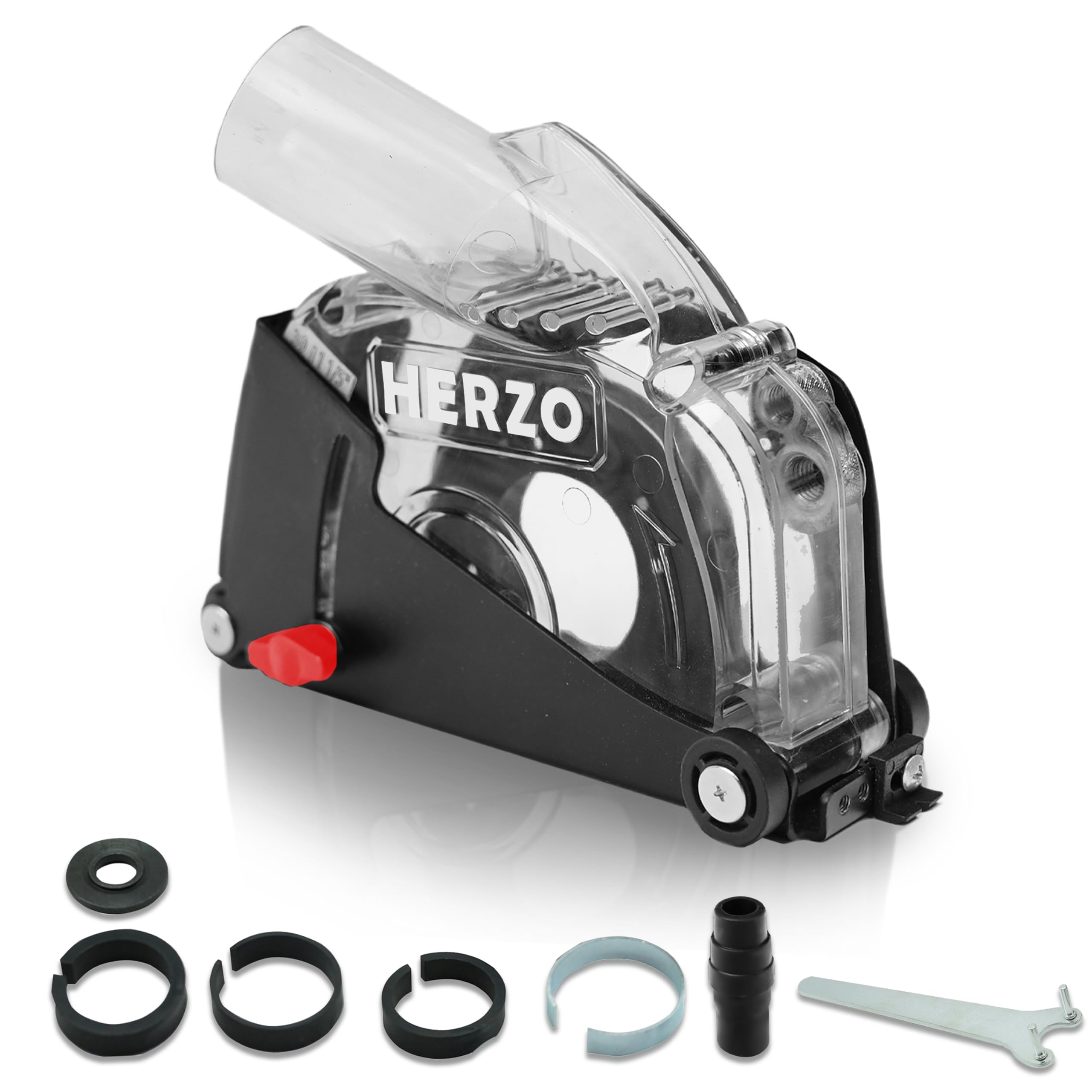 HERZO Suction Hood for 115/125mm Angle Grinder with Guide Slide