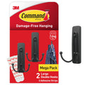 Command Matte Black Double Metal Hooks – Damage-Free Adhesive Wall Hooks