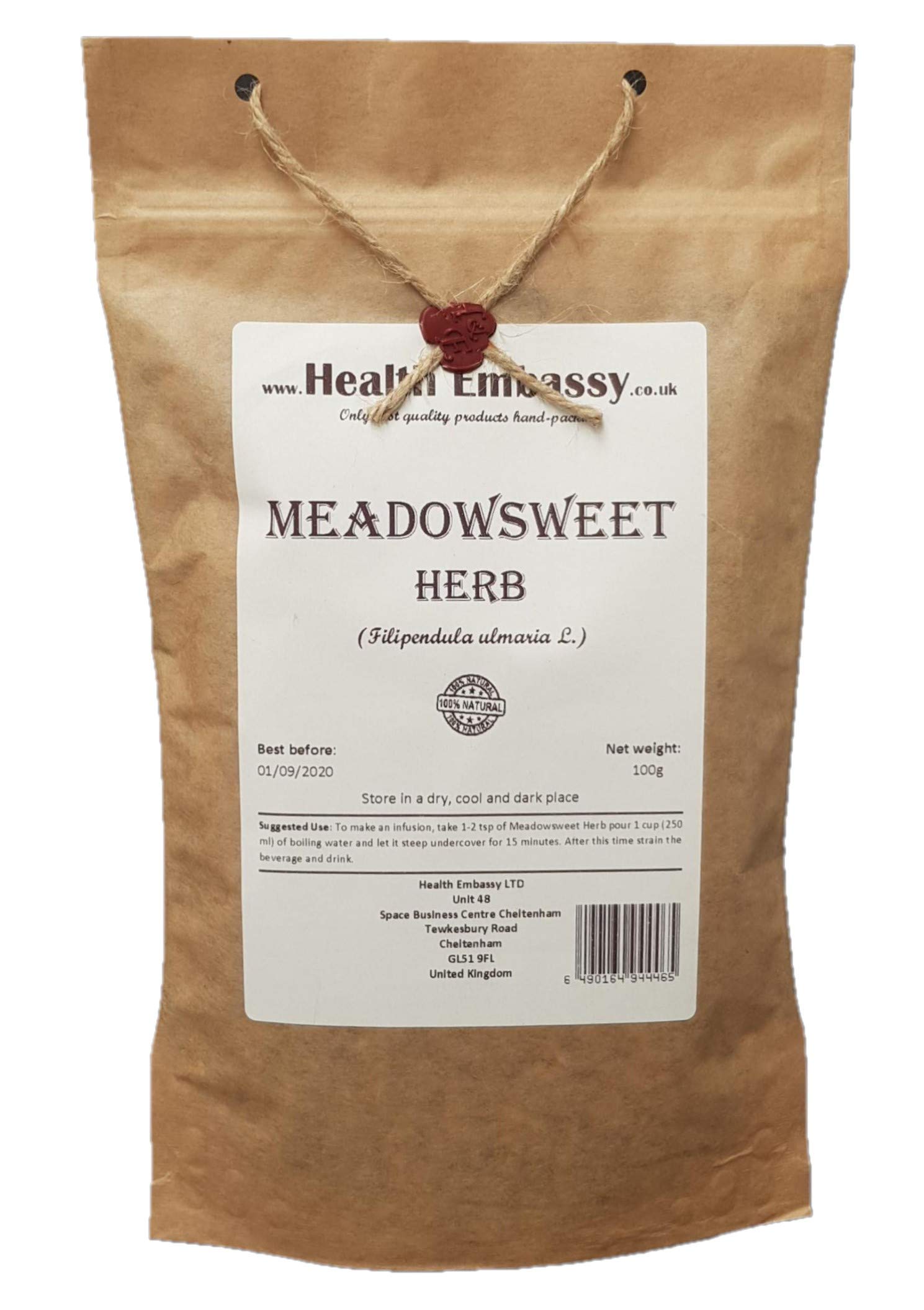 Health Embassy Meadowsweet Herb (Filipendula Ulmaria L) - 100g Dried Tea