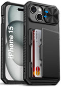Vihibii iPhone 15/14/13 Wallet Case – RFID Card Holder & Camera Cover