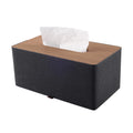 XNONE PU Leather Tissue Box Cover – Rectangular Napkin Holder, Black