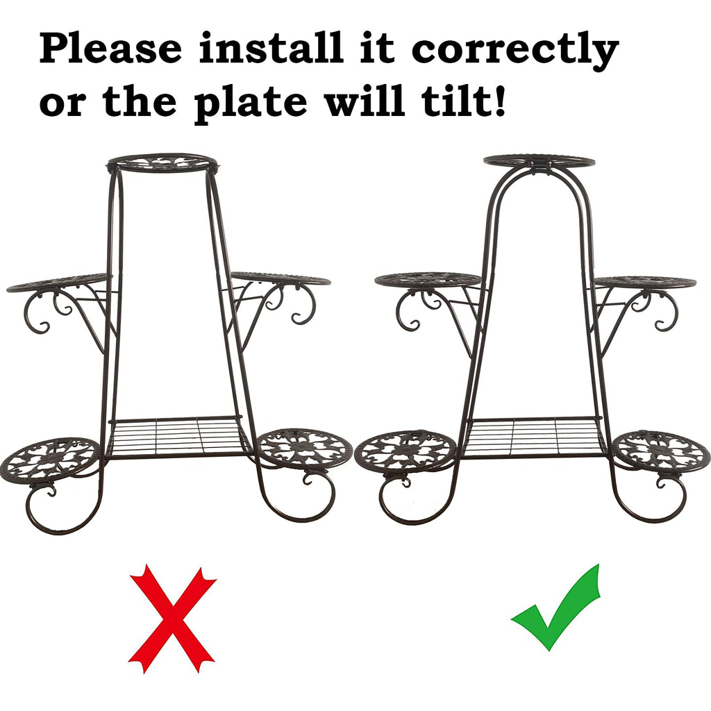 KOLENSA 6 Tier Metal Plant Stand | Rustproof Indoor Outdoor Flower Shelf