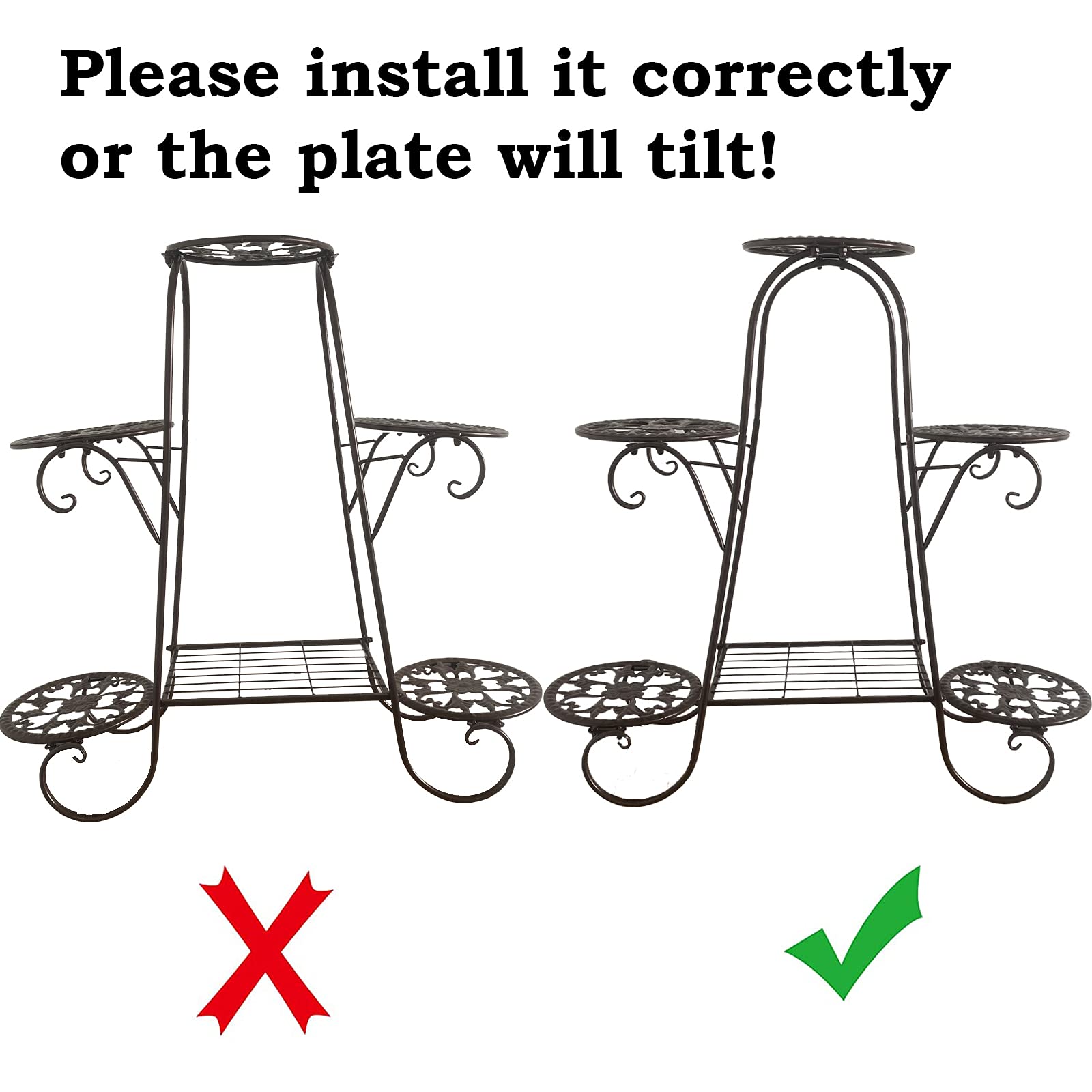 KOLENSA 6 Tier Metal Plant Stand | Rustproof Indoor Outdoor Flower Shelf