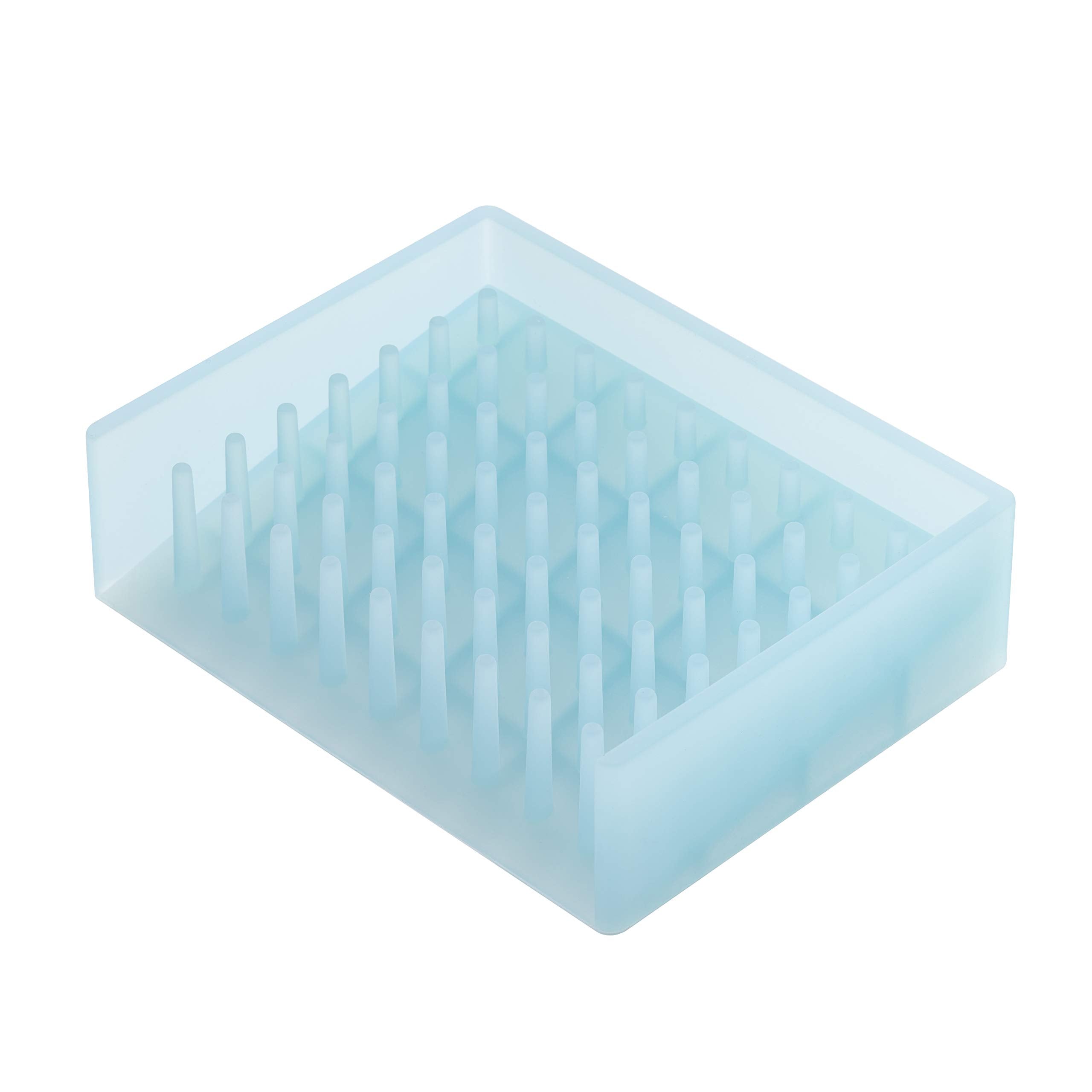 Yamazaki FLOAT Silicone Soap Tray – Minimalist Draining Dish, Blue