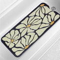 Jolof Store Floral Bathtub Mat – Extra Long Non-Slip PVC Botanical Mat
