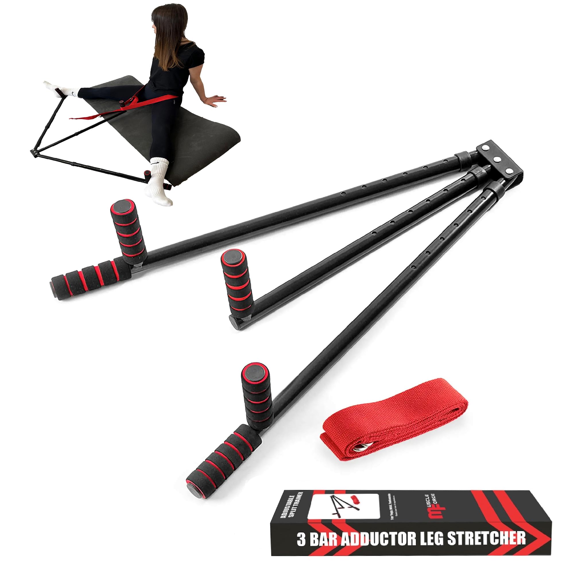 MuscleForge 3 Bar Leg Stretcher | 180 Degree Split Machine Trainer