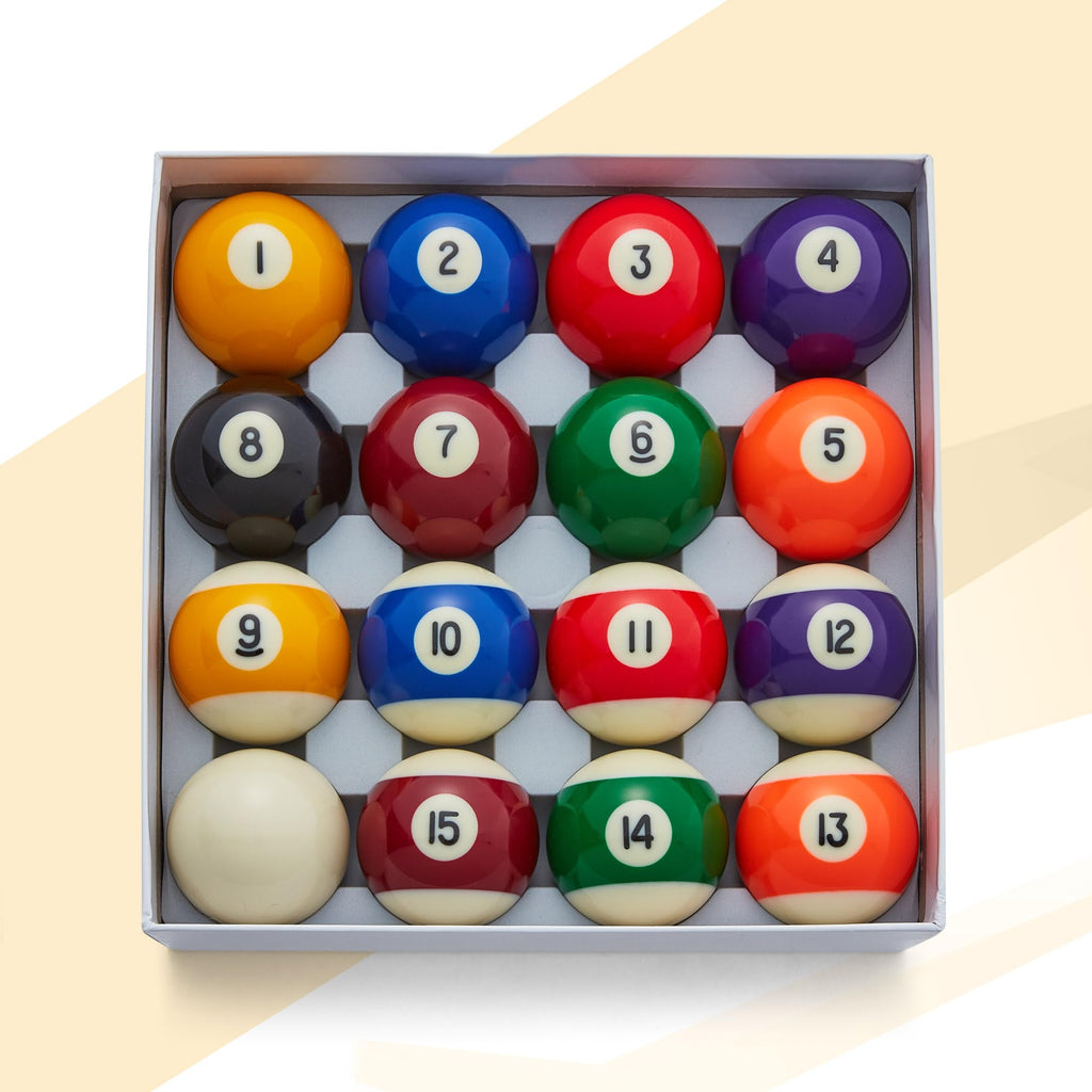 Cue-King Pool Ball Set | Grade AA Phenolic Resin | 2-1/4" Regulation Size