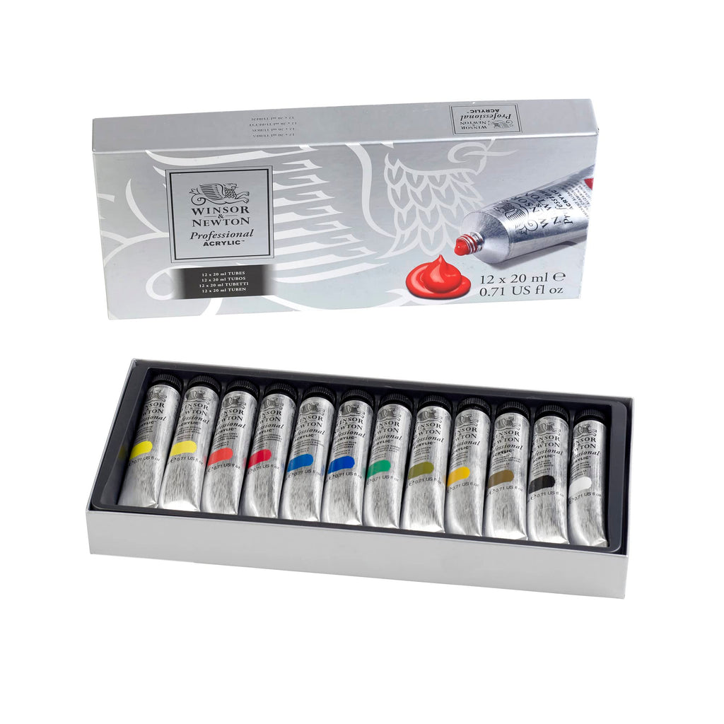 Winsor & Newton Professional Acrylic Paint Set – 12 x 20ml Starter Kit