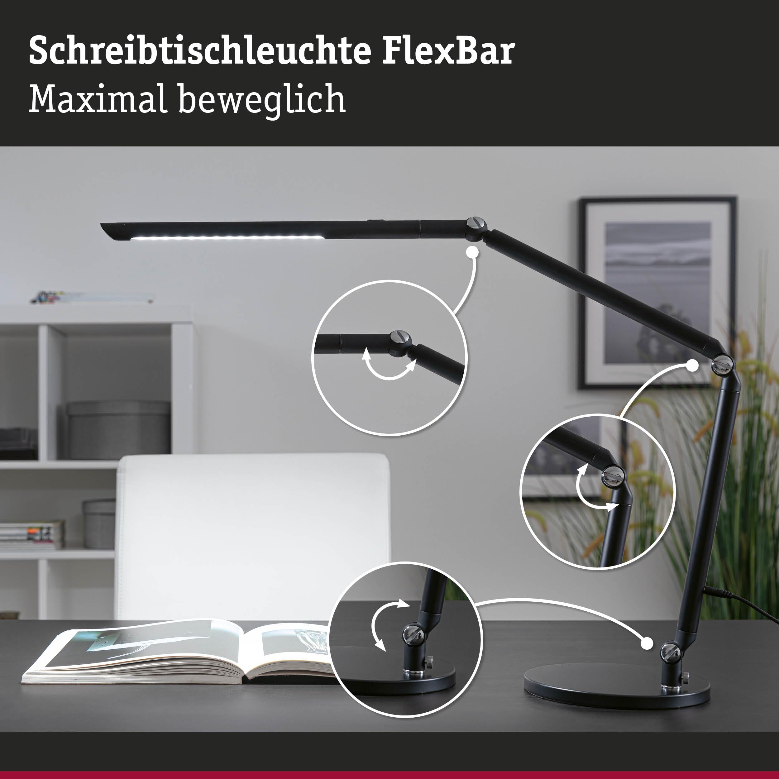 Paulmann FlexBar LED Desk Lamp – Dimmable Tunable White Task Light