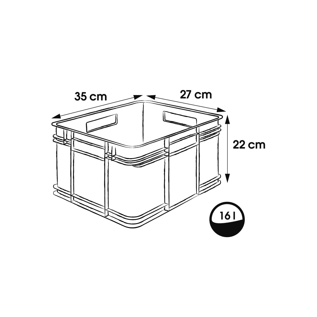 keeeper Storage Container with Carrying Handles, Euro-Box M, Procyclen, 16 litres, Bruno Eco Line, Blue - image 2