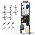 Alyoen Grid Wall Panels, Gridwall Panel Display Stand with Notice Board, Movable 5.1 x 1.4 Ft Floorstanding Wire Grid Rack