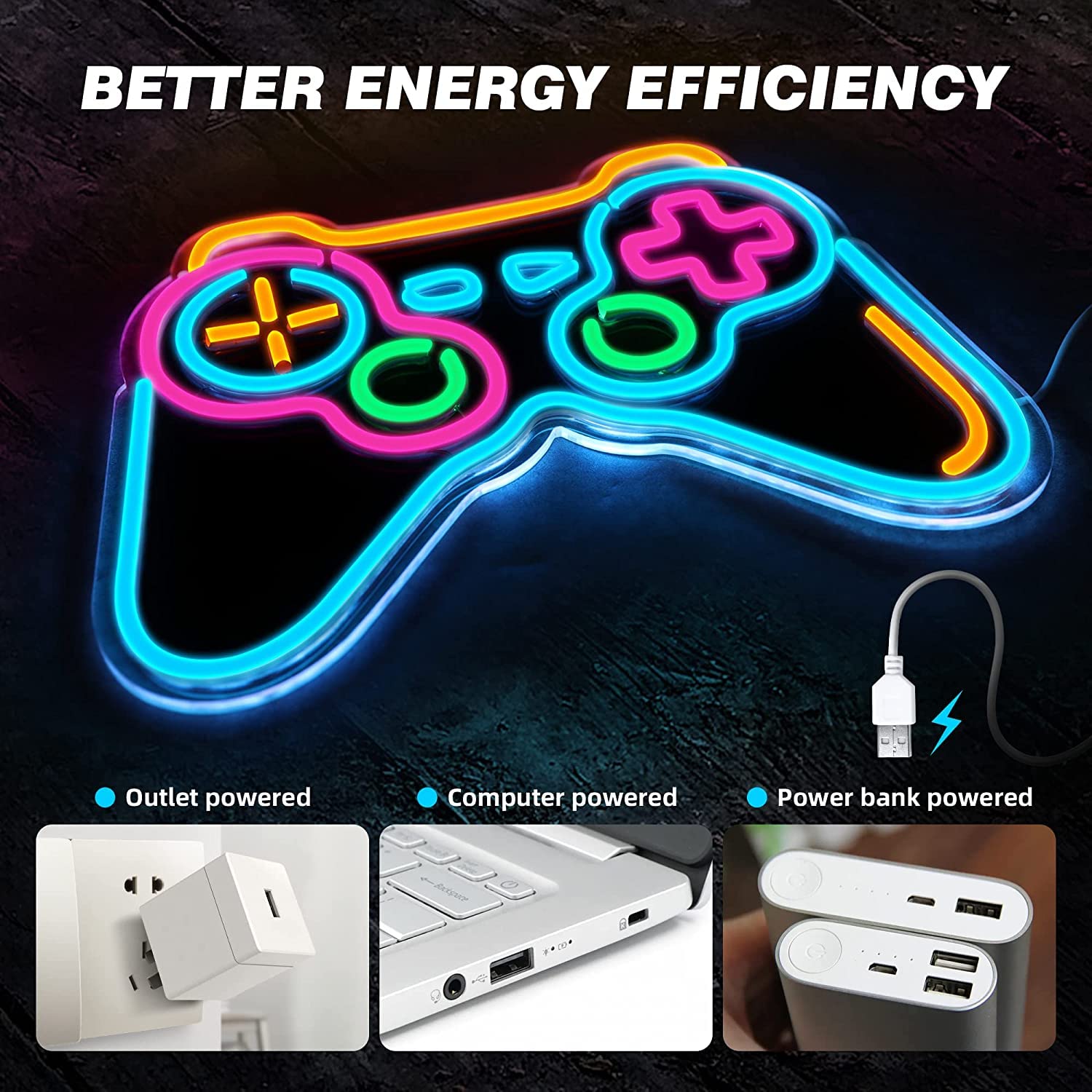 Eufrozy Gaming Neon Sign | Dimmable LED Wall Decor for Gamers & Bedrooms