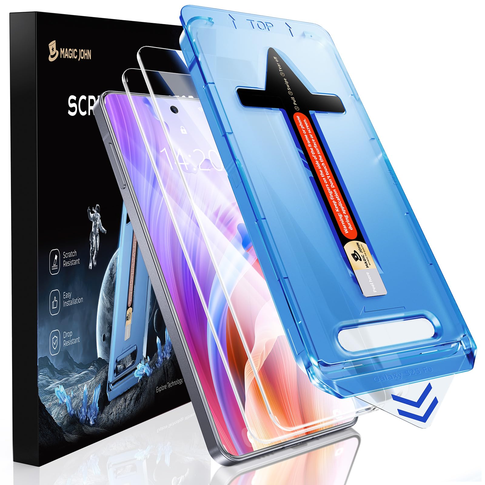 MAGIC JOHN Samsung Galaxy S25 FE Screen Protector – 2 Pack Anti-Scratch