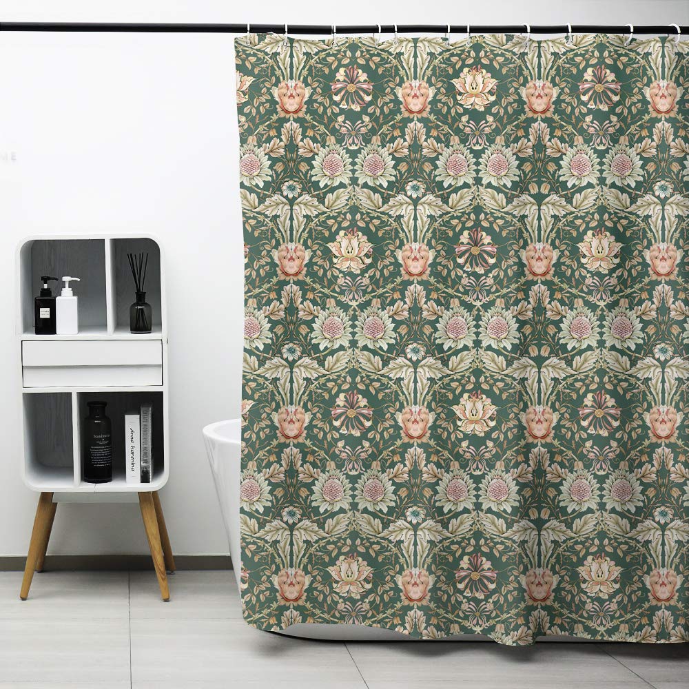 Obal William Morris Honeysuckle Shower Curtain | Green Floral Polyester