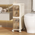Tronkle Slim Bathroom Cabinet – 2-Tier Foldable Rolling Storage