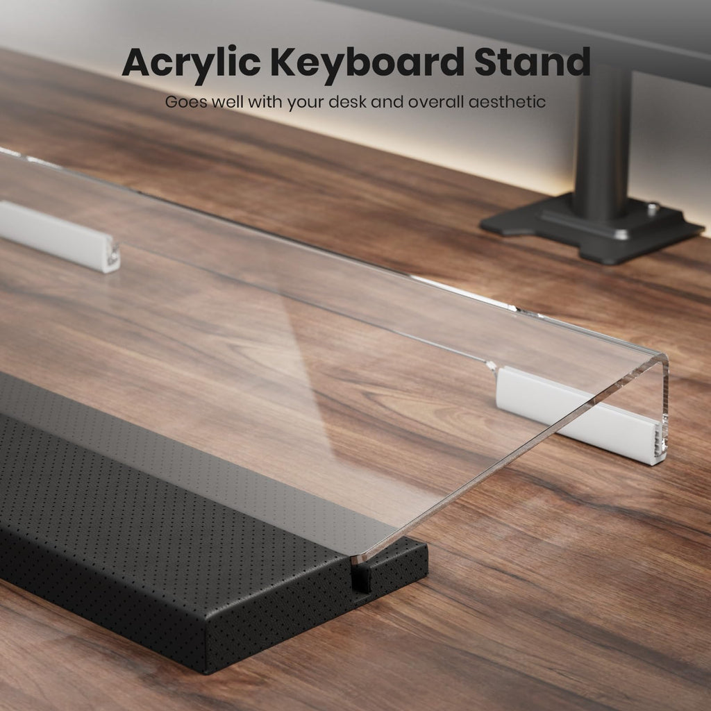 Tilted Keyboard Stand w/Wrist Rest - Klearlook Angle Adjustable Keyboard Riser for Desk, 16.9x7.3in Ergonomic Acrylic Computer Keyboard Holder - image 5