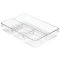 iDesign Makeup Organiser Tray | 4-Compartment Plastic Drawer Storage