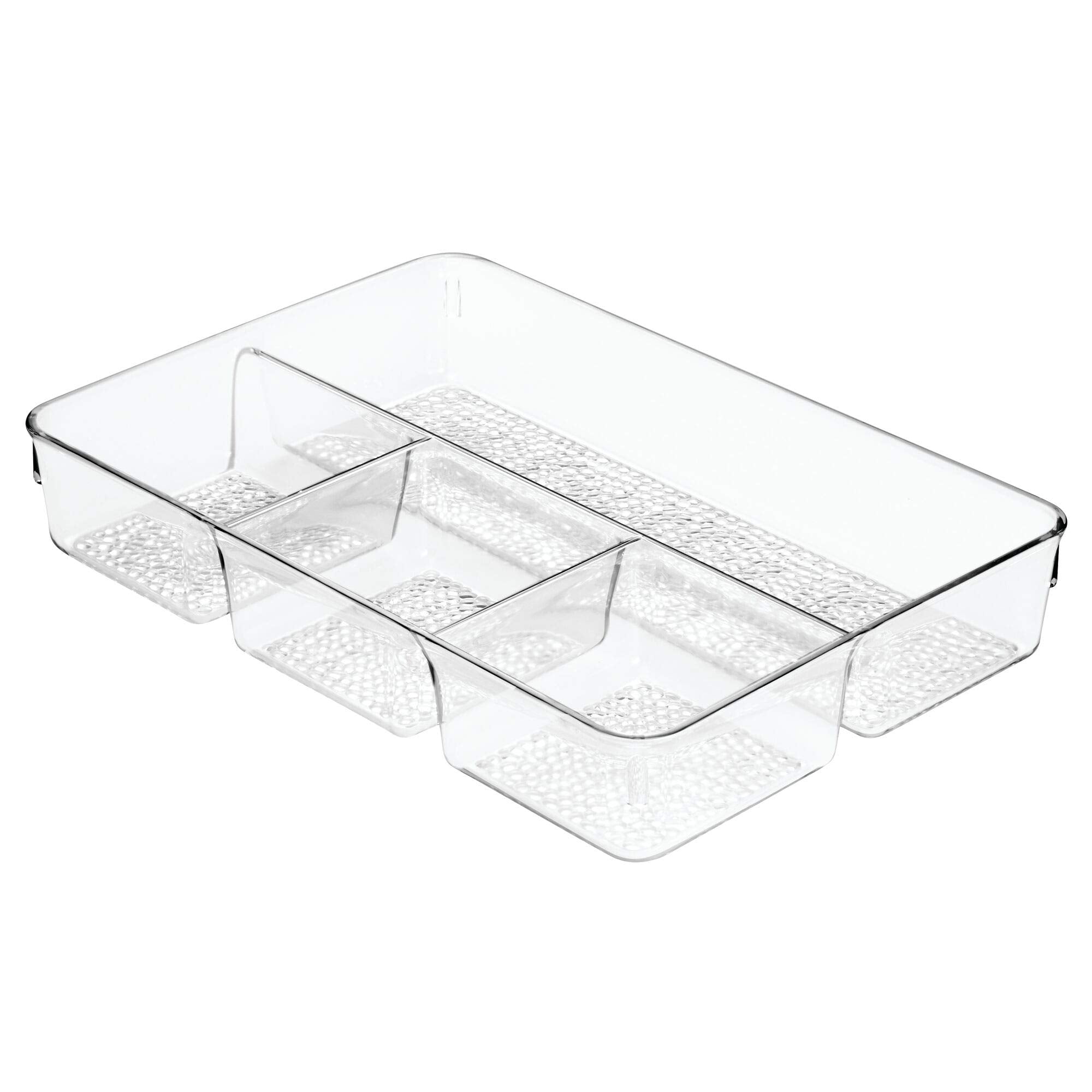 iDesign Makeup Organiser Tray | 4-Compartment Plastic Drawer Storage