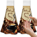 CUTHOLLOW Coffee Hanging Kitchen Towels | Microfiber Dish Towels, Set of 2