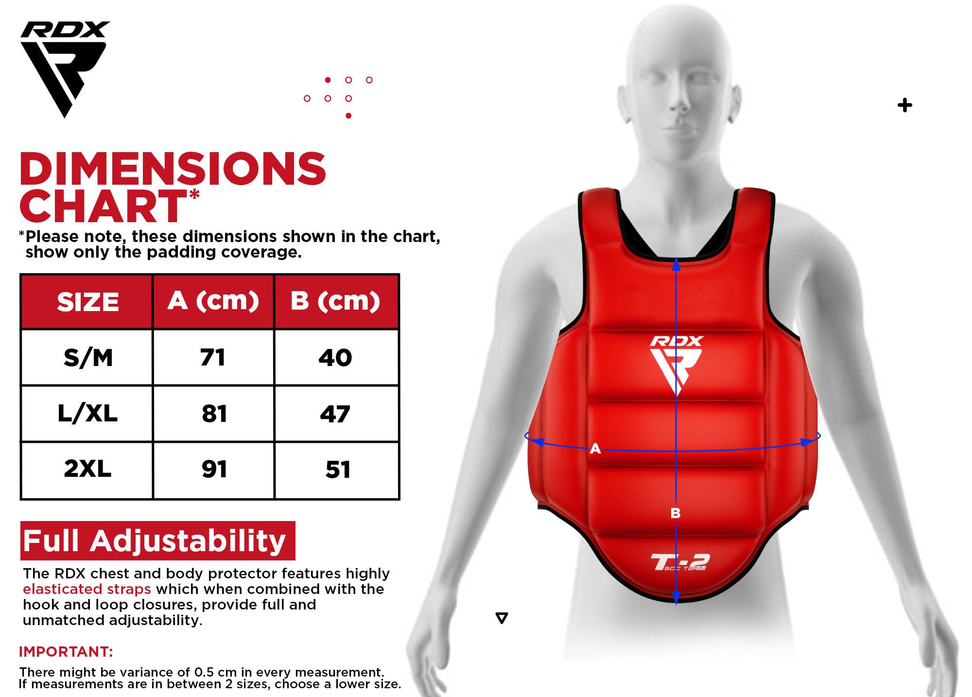 RDX Reversible Boxing Chest Guard | Maya Hide Leather MMA Body Protector
