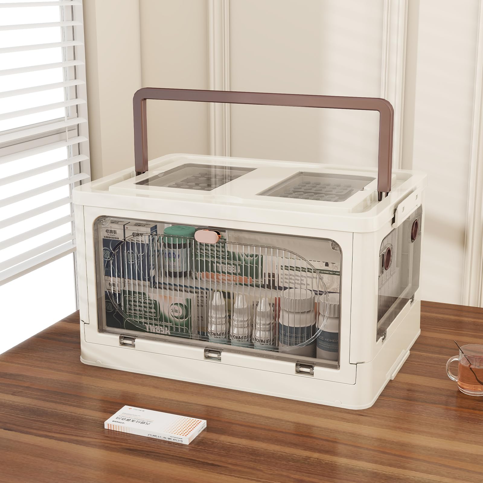 KHNR Extra Large Medicine Storage Box | 5-Door Collapsible First Aid Chest
