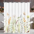Jolof Store Butterfly Floral Shower Curtain | Anti-Mould Polyester 180x160cm